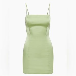 Aritzia Sunday Best Shimmer Mini Dress Sage Green
